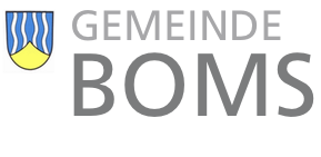 Gemeinde Boms mit Wappen, links davon alle Wappen des Gemeindeverwaltungsverbands Altshausen